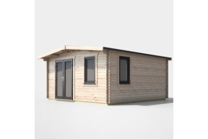 16 x 14 Power Chalet Log Cabin Left Doors