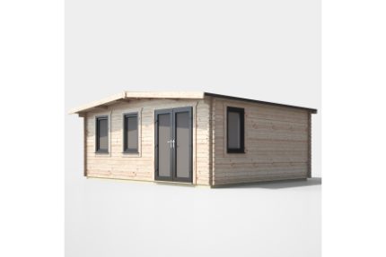 14 x 16 Power Chalet Log Cabin Right Doors