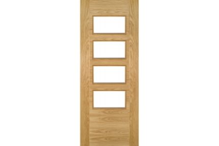 Deanta Seville Prefinished Oak Glazed 4 Lite Square 2040mm x 726mm x 40mm