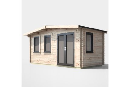 8 x 16 Power Chalet Log Cabin Right Doors