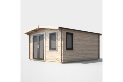 16 x 16 Power Chalet Log Cabin Left Doors