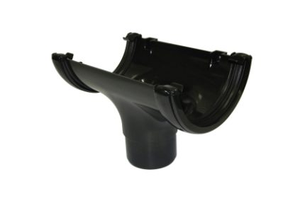 Floplast RO1B Black Half Round Gutter Running Outlet