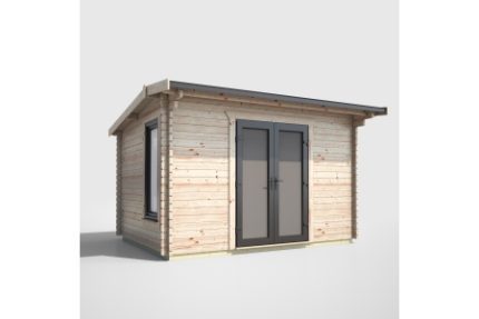 12 x 8 Power Apex Log Cabin Centre Doors
