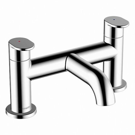 Hansgrohe Vernis Blend 2-hole rim mounted bath mixer - Matt Black - 71442670
