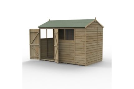 4LIFE Reverse Apex Shed 10 x 6 - Double Door - 4 Windows Home Delivery