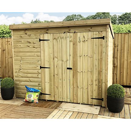 4LIFE Pent Shed 7 x 5 - No Windows - Double Door Home Delivery