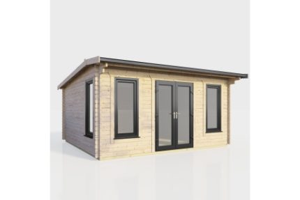 16 x 12 Power Apex Log Cabin Centre Doors