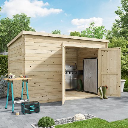 16 x 10 Power Pent Log Cabin Right Doors