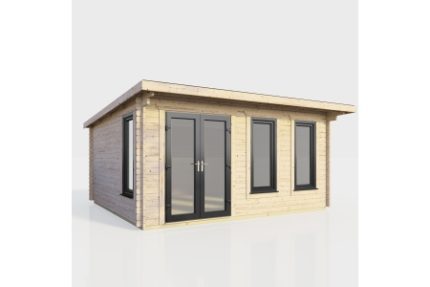 16 x 12 Power Pent Log Cabin Left Doors