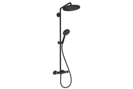 Hansgrohe Croma Select S Showerpipe 280 1jet thermostat & hand shower Raindance Select S 120 3jet Matt Black 26890670