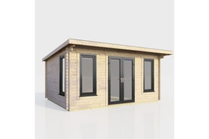 16 x 10 Power Pent Log Cabin Centre Doors