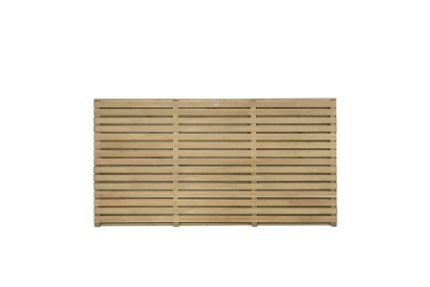 Forest Garden Pressure Treated Contemporary Slatted Fence Panel 6ft x 3ft 1.8m x 0.9m Pack of 4 Home Delivered