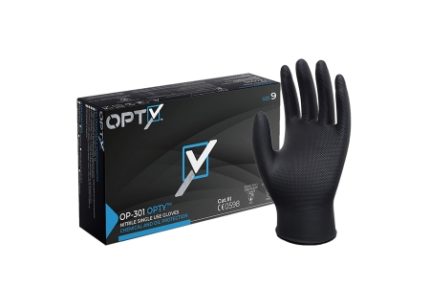 Opti Black Nitrile Disposable X-Large Gloves Box 100