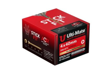 Ulti-Mate® Stick-Fit® Wood Screws 4.0 x 40mm Qty 200