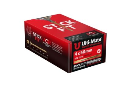 Ulti-Mate® Stick-Fit® Wood Screws 4.0 x 50mm Qty 200