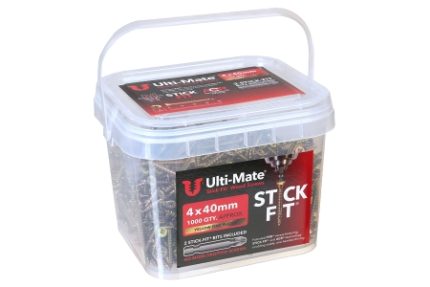 Ulti-Mate Stick-Fit Wood Screws 4.0 x 40mm Qty 1000