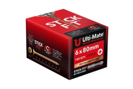 Ulti-Mate® Stick-Fit® Wood Screws 6.0 x 80mm Qty 100
