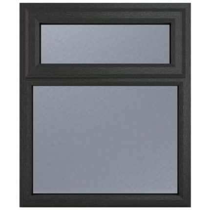 Crystal Triple Glazed Window GREY/WHITE TOP/FIX 905 x 1115mm Obscure