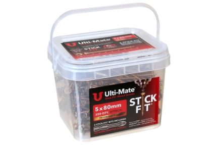 Ulti-Mate® Stick-Fit® Wood Screw 5.0 x 80mm Qty 350