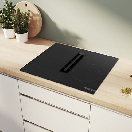 Bosch Serie 4 Touch Control 4 Zone Venting Hob Black Glass 60cm - PVS611B16E