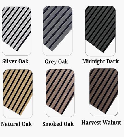 Acoustic Slat Wall Panel Smoked Oak 2400mm x 600mm