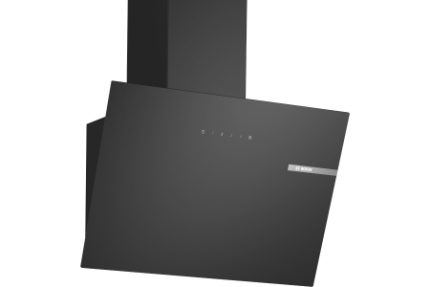 Bosch Serie 2 Wall Mounted Angled Cooker Hood with Touch Control LED Lights Black 60cm - DWK65DK60B