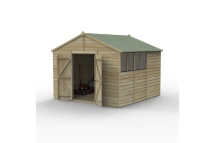 Beckwood 10x10 Apex Shed 4 Windows DoubleDoor Installed
