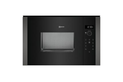 NEFF N 50 Built in Automatic Programme Microwave Oven Black Glass with Graphite Grey Trims 38cm - HLAWD23G0B