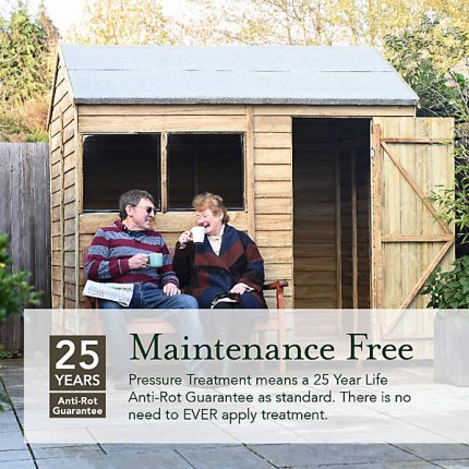 Overlap Pressure Treated 6 x 8 Apex Shedno Window with Lean to Home Delivery