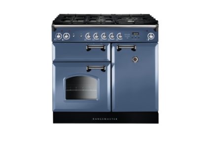Rangemaster Classic Dual Fuel Range Cooker Stone Blue 100cm - INC100DFFSB