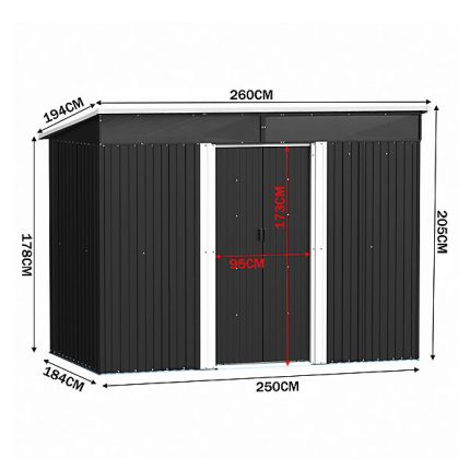 8 x 6 Power Pent Double Door