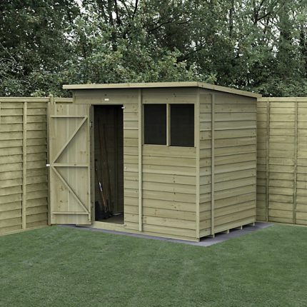 6 x 8 Power Overlap Pent Double Door Shed