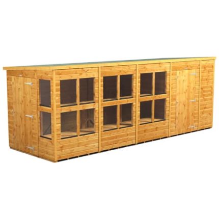 18 x 6 Power Pent Potting Shed With 4ft Side Store