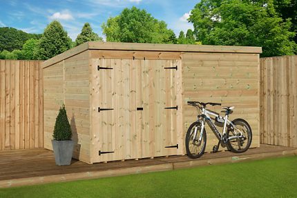 14 x 8 Power Pent Double Door Shed No Windows