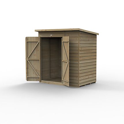6 x 4 Power Overlap Apex Double Doors No Windows