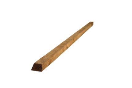 47mm x 75mm x 3.6m Brown Treated Arris Fence Rail 2EX