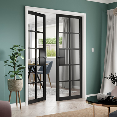 Jb Kind Plaza Black Clear Glazed Door