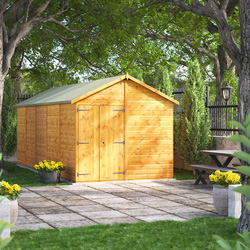 20 x 8 Power Overlap Apex Windowless Double Door Shed
