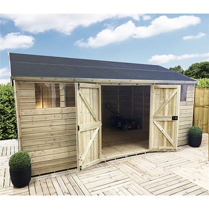 16 x 6 Power Apex Double Door Potting Shed