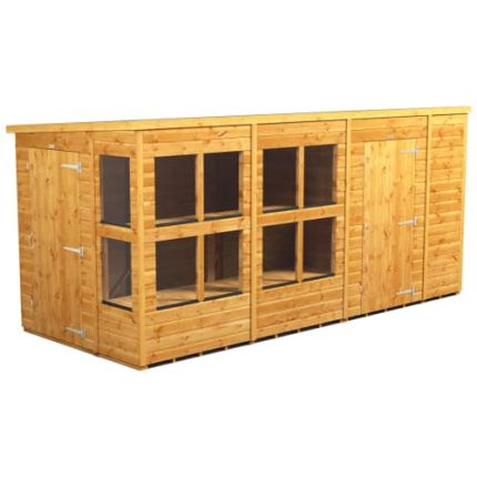 14 x 8 Power Pent Potting Shed With 4ft Side Store