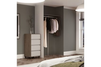 Spacepro Standard Storage with Shelf and Hanger Bar Silver 2400 x 500 x 90mm