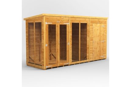 18 x 4 Power Pent Summerhouse With 4ft Side Store