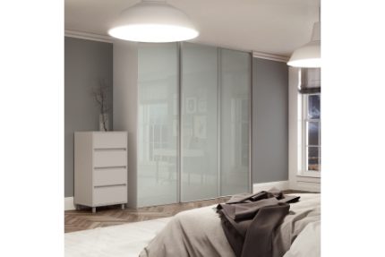Spacepro Heritage 3 x Silver Frame Arctic White Sliding Doors H2260 x W1780