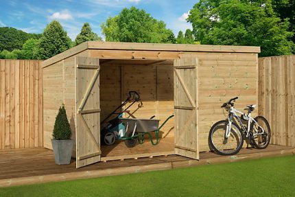 8 x 8 Power Pent Double Door Potting Shed