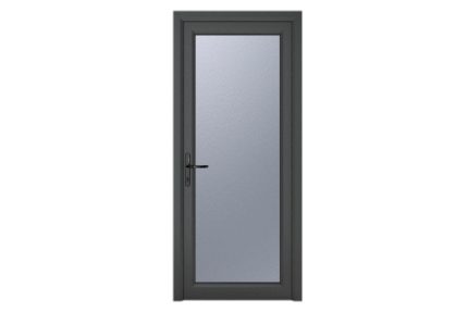 Crystal Single Door Full Glass Right Hand Grey 7016 External White Internal Clear 920 x 2090 x 70mm