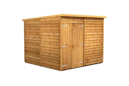 20 x 8 Power Overlap Pent Windowless Shed
