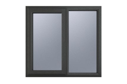 Crystal Upvc Window Grey 7016 External White Internal A Rated Right Hand Side Hung Next to A Fixed Light 905mm x 965mm Obscure Glazing