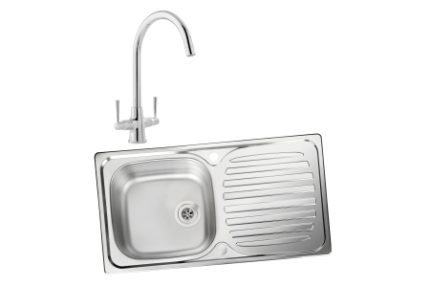 Leisure Euroline 994846 Single Bowl Inset Sink and Talence Monobloc Sink Mixer Pack