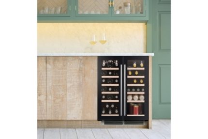 Caple Sense Twin Zone 2 Door Wine Cooler Black 60cm - WI6235