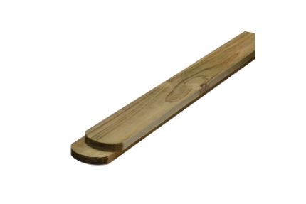 900mm x 22mm x 100mm Brown Treated Round Top